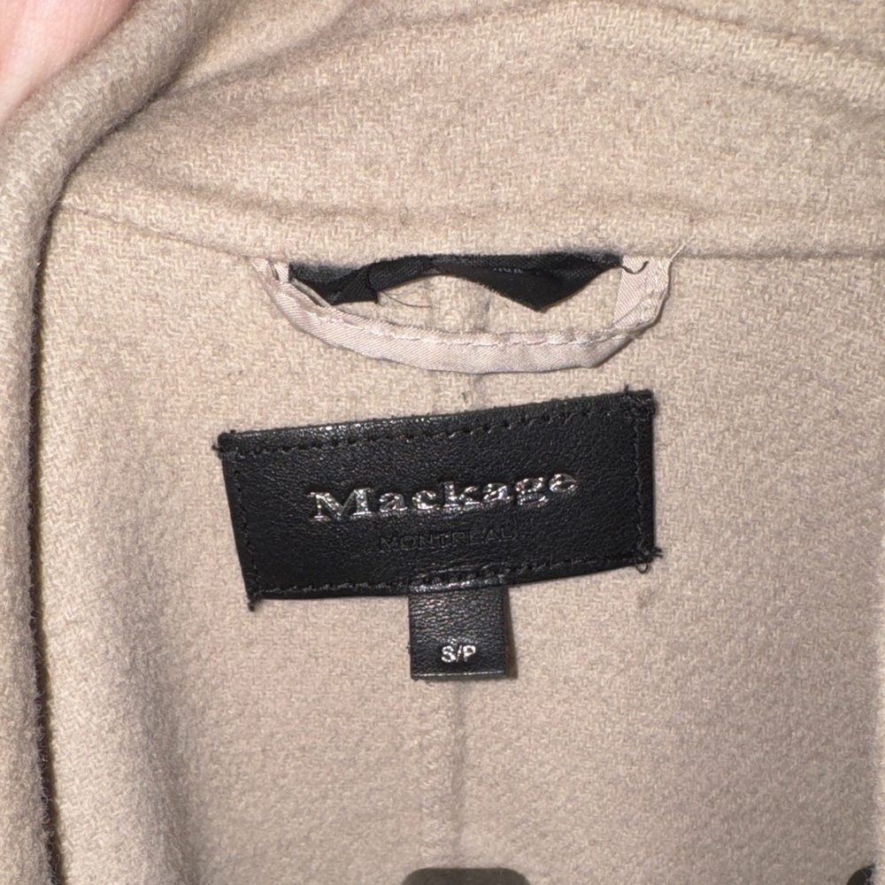 MACKAGE Double-Face 100% Wool Coat Sand Tan Spring OldMoney Aesthetic Size Small - Picture 7 of 10
